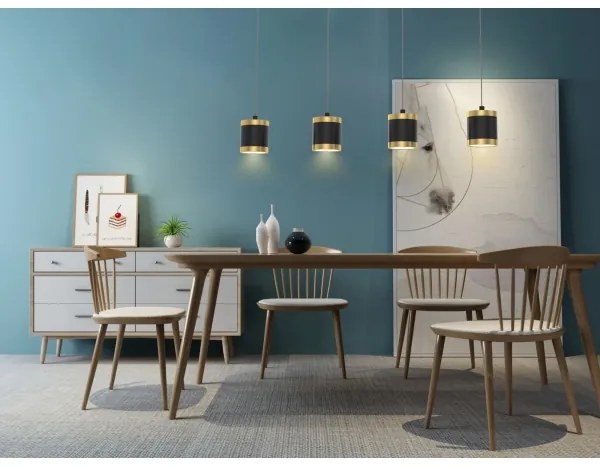 Wofi 7003-404-LED Stmievateľný luster na lanku TOULOUSE LED/34W/230V čierna/zlatá