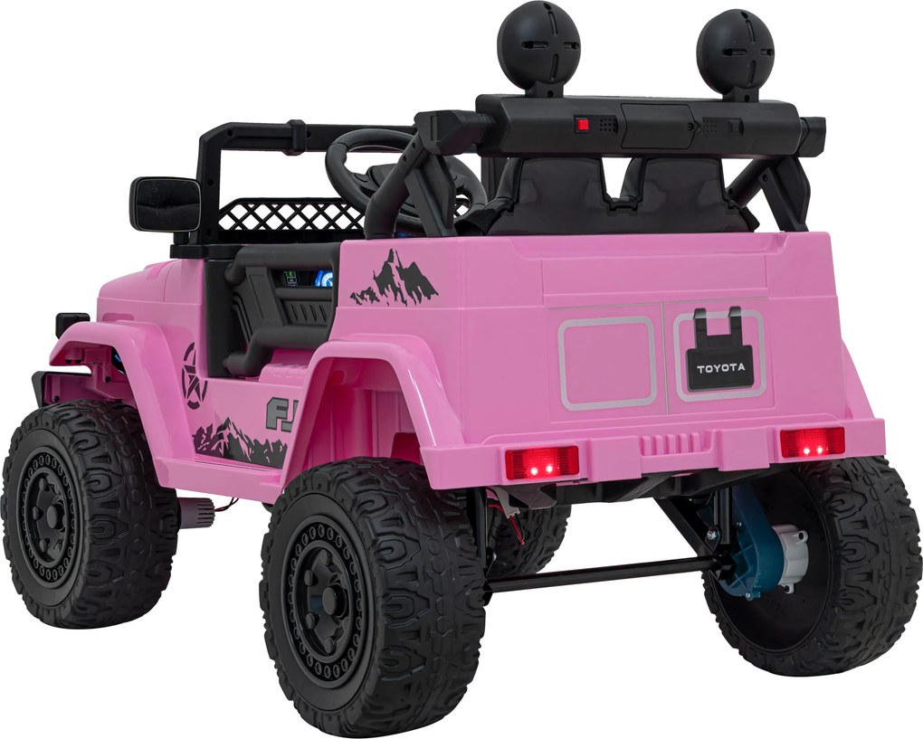 Ramiz Toyota FJ Cruiser pre deti ružová + diaľkové ovládanie + pohon 4x4 + LED audio + EVA + pomalý štart