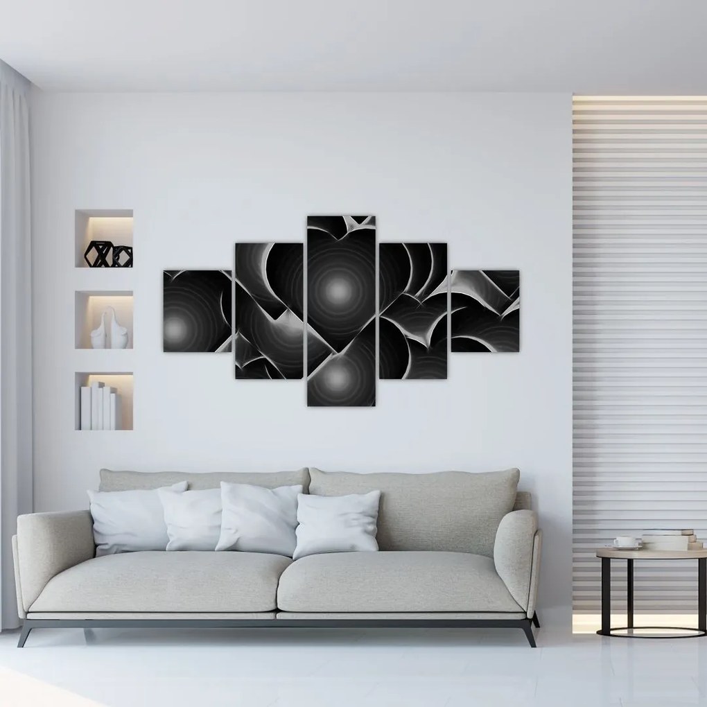 Obraz čierno-bielych sŕdc (125x70 cm), 40 ďalších rozmerov