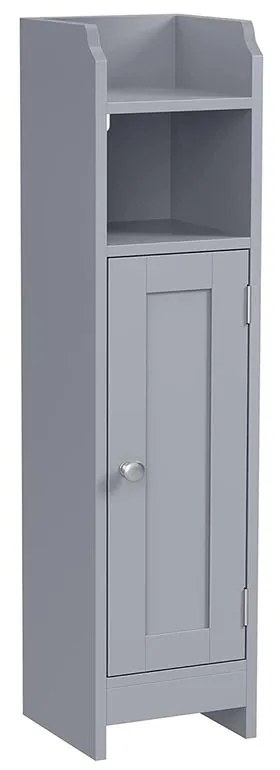 VASAGLE úzka kúpeľňová skrinka s dvierkami – sivá BBC310P36