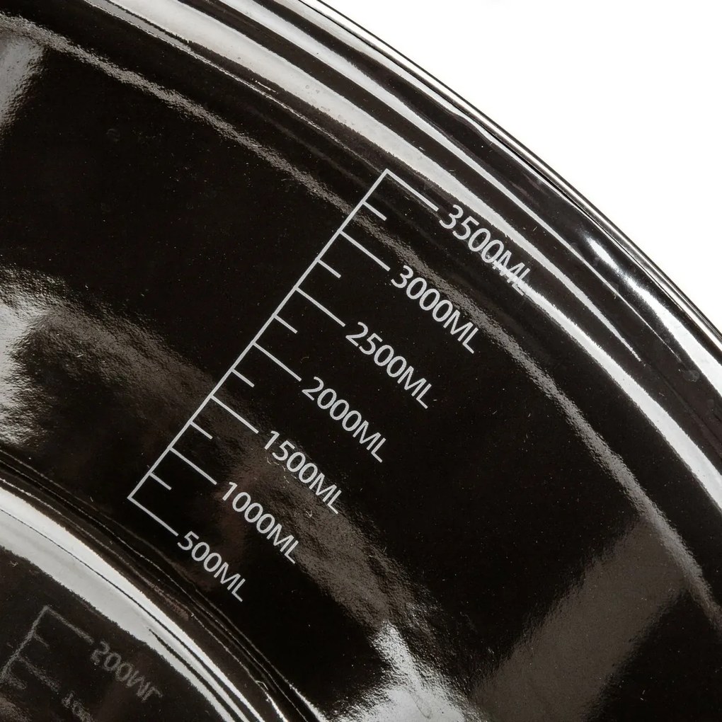 Banquet Hrniec smaltovaný METALLIC Black 22 cm, 3,75 l, s pokrievkou, 22 cm