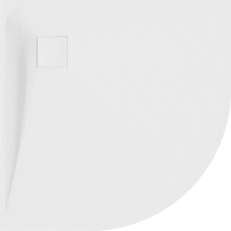 Mexen Bert, SMC štvrťkruhová sprchová vanička 80 x 80 cm, biela, 4KR108080