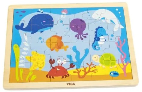 Drevené puzzle 24 dielikov - podmorský svet