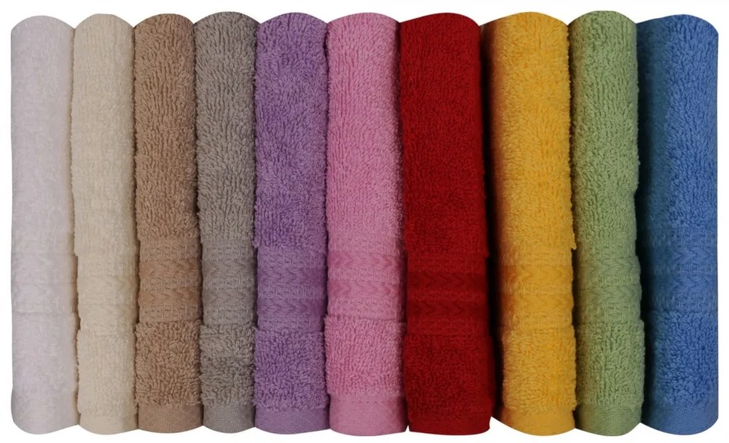 Sada 10 ručníků RAINBOW 30x50 cm vícebarevná