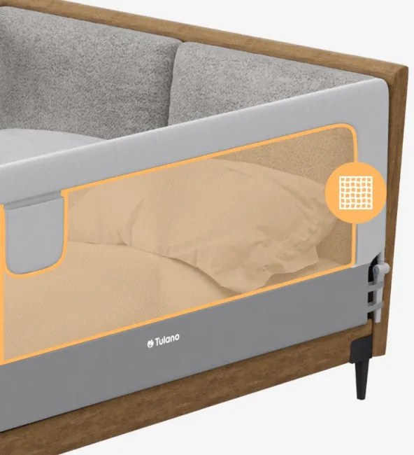 Bezpečnostná zábrana na posteľ Cover 30 biela / sivá 200 cm