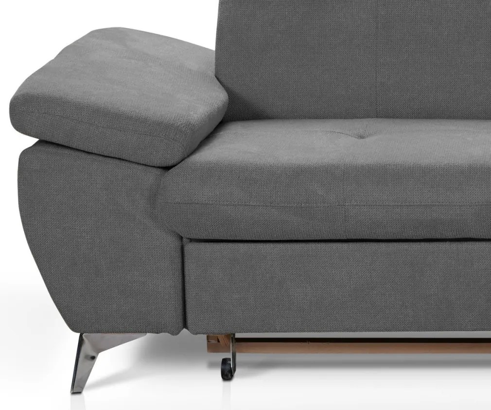 Rohová sedacia súprava Gisele, stredne šedá látka, pravý roh