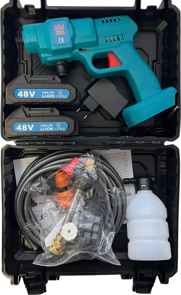 Aku ručný vysokotlakový čistič TIGO MD-201 + 2x batéria + praktický kufrík + príslušenstvo