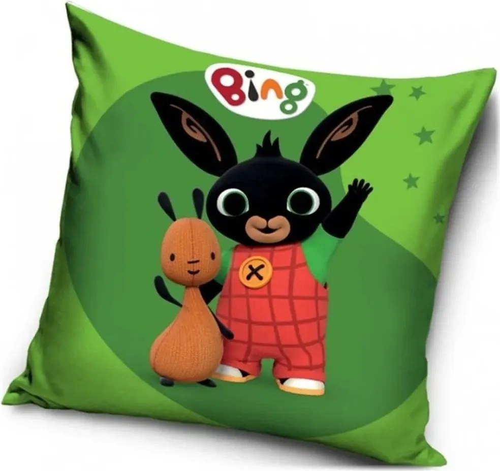 Detský velúrový vankúš Zajko Bing a Flop | 40 x 40 cm