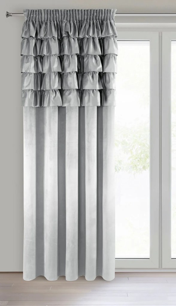 ZATEMŇOVACÍ ZÁVES NA PÁSKE AURA 140X270 CM STRIEBORNÁ