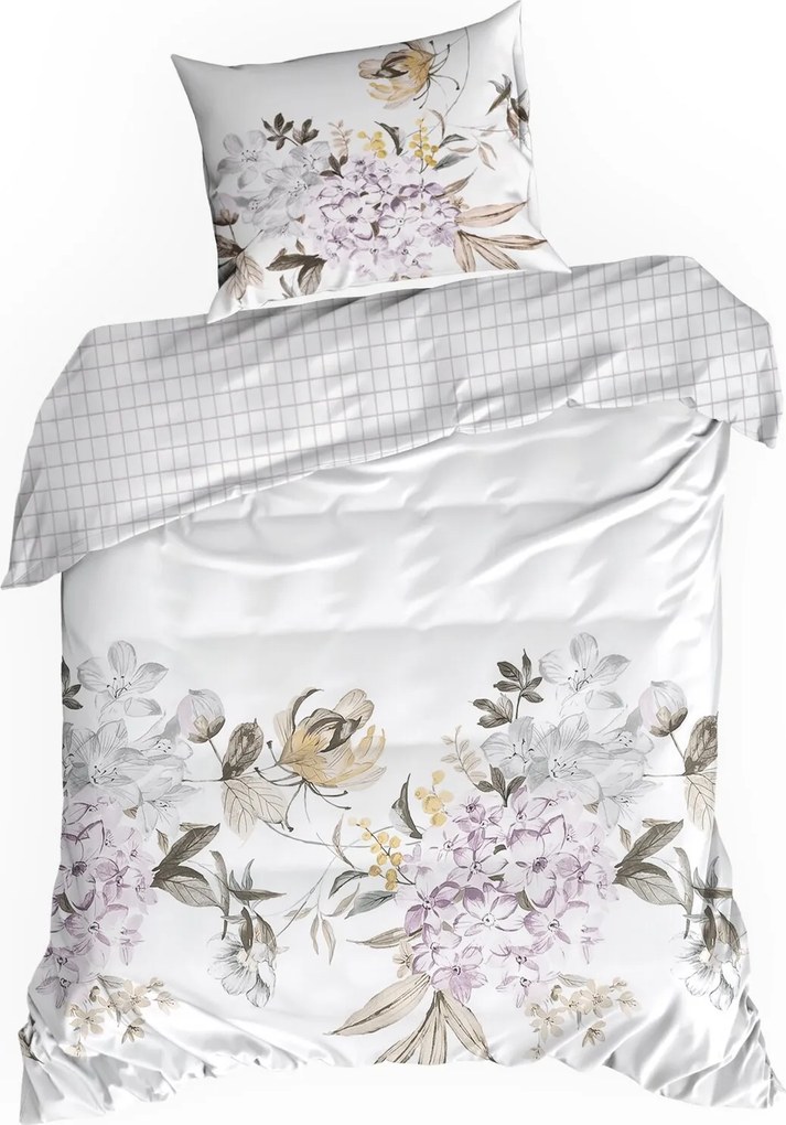 SATÉNOVÉ OBLIEČKY ELLA16 160X200 CM, 2 KS 70X80 CM KVETY