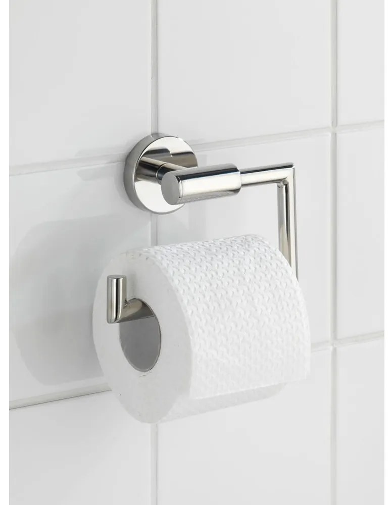 Nástenný držiak na toaletný papier z nehrdzavejúcej ocele v lesklej striebornej farbe Bosio – Wenko