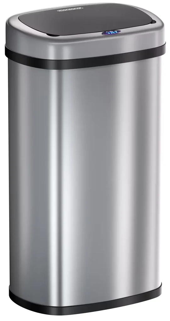 InternetovaZahrada Bezdotykový hranatý odpadkový kôš s USB 58 L - strieborný