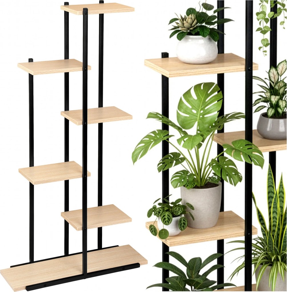 Stojan na kvety IKER vanilla craft/čierny