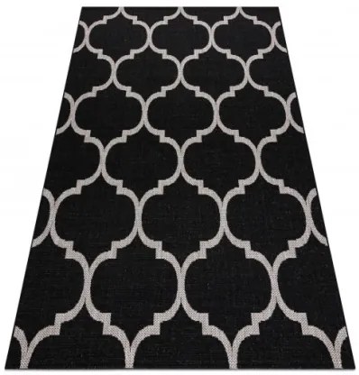 Koberec SIZAL FLOORLUX 20608 - marokánsky, trellis - čierny, strieborný