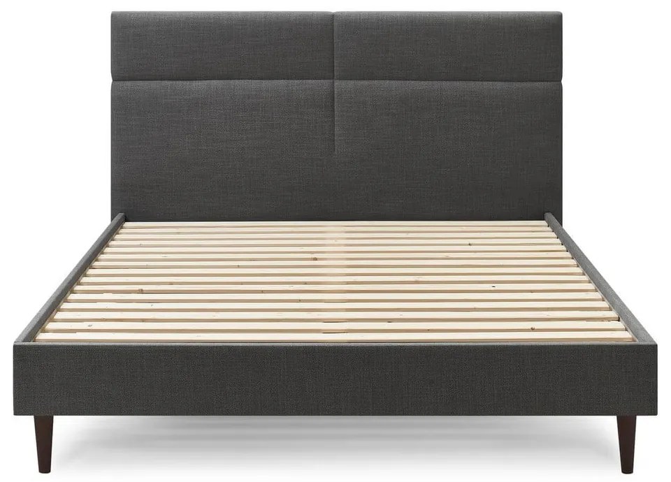 Čierna dvojlôžková posteľ Bobochic Paris Elyna Dark, 160 x 200 cm