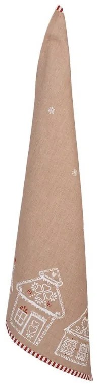 Hnedá utierka s perníkovými chalúpkami Gingerbread Bliss - 50*70 cm