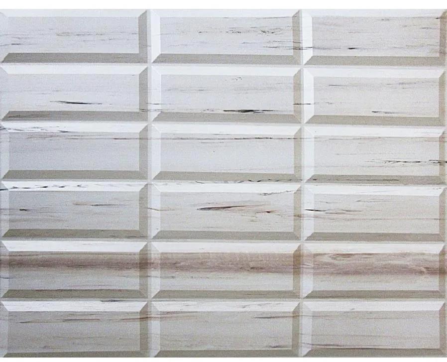Obkladové panely 3D PVC 13, rozmer 440 x 580 mm, obklad krémový dekor Travertin, IMPOL TRADE