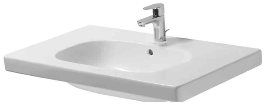 Duravit D-Code - Umývadlo do nábytku s prepadom 850x480 mm, 1 otvor na batériu prepichnutý, biela 03428500002