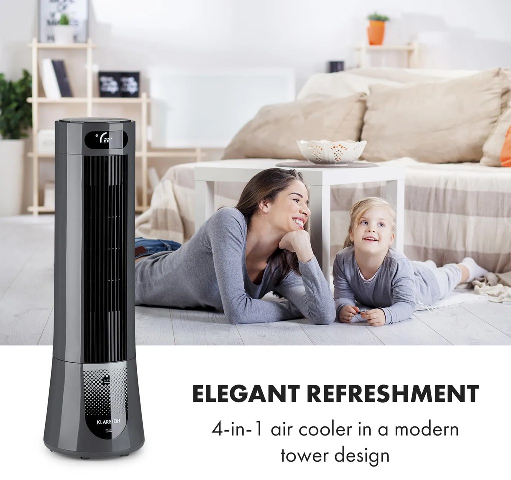 Klarstein Skyscraper Frost, ochladzovač vzduchu, 45 W, 7 l, 2 x chladiaci box, mobilný