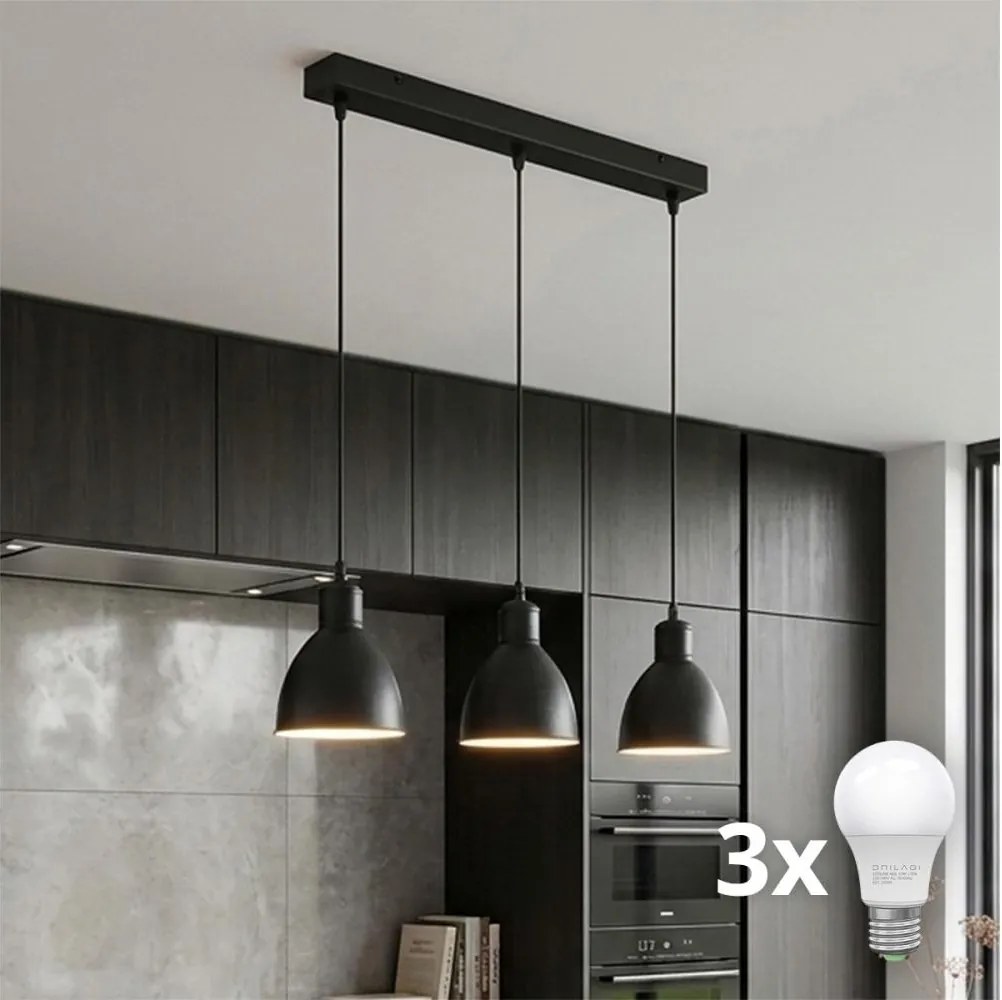 Brilagi - LED luster na lanku RIDDY 3xE27/60W/230V čierna