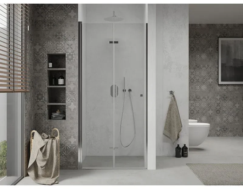 Mexen Lima, skladacie sprchové dvere do otvoru 95 x 190 cm, 6mm číre sklo, chrómový profil, 856-095-000-01-00