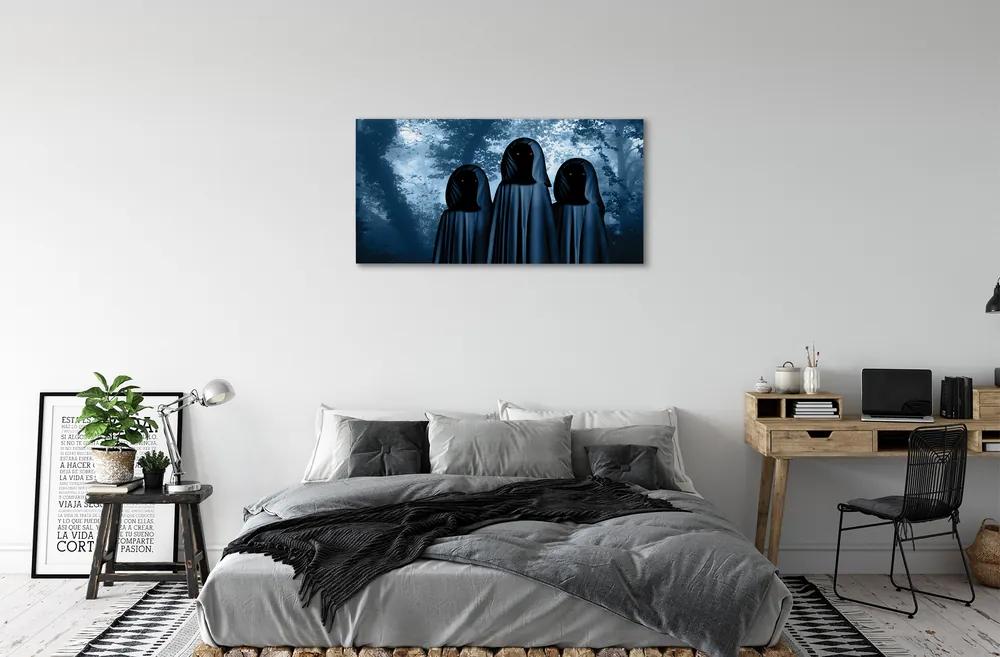 Obraz canvas Lesných stromov strašidelnými postavami 120x60 cm