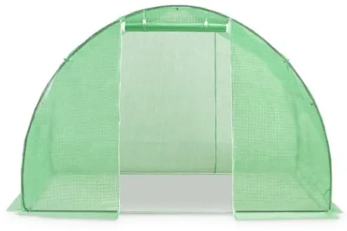 vidaXL Skleník s oceľovými základmi 4,5 m² 300x150x200 cm-