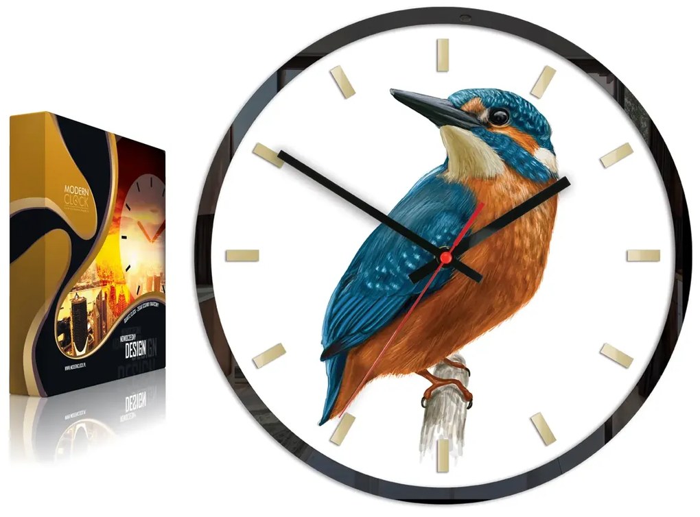 Nástenné hodiny Bird Unikat biele