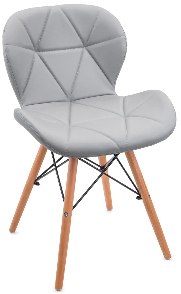 Bestent Jedálenské stoličky 4ks kožené Light Grey