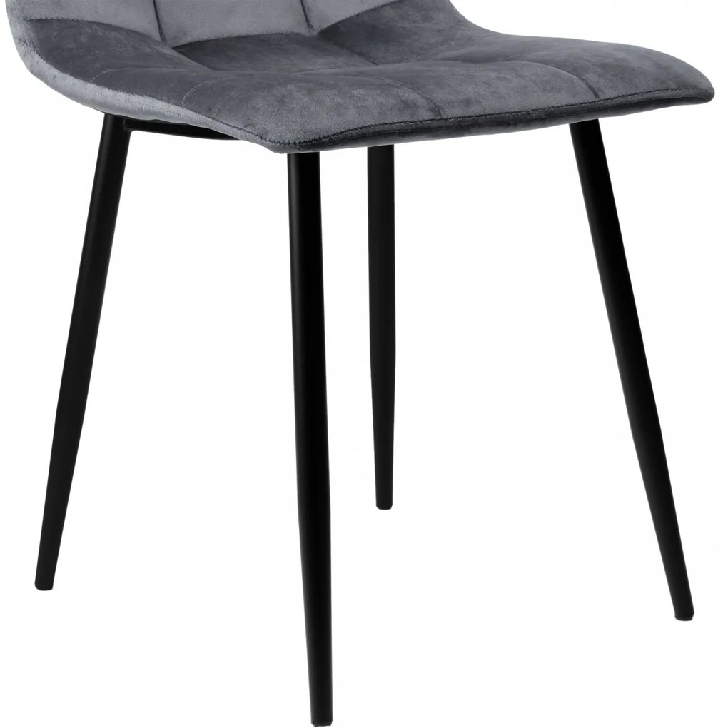 Čalúnená stolička DENVER zamat sivá