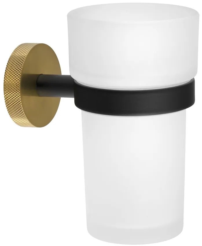 Sapho Sapho, LARISSA pohár, mliečne sklo, čierna/zlatá matná, WS004BG