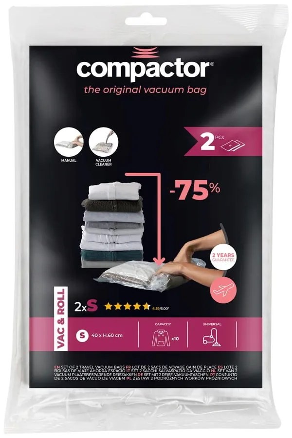 Vákuové vrecia v súprave 2 ks Hanging Vacuum S – Compactor