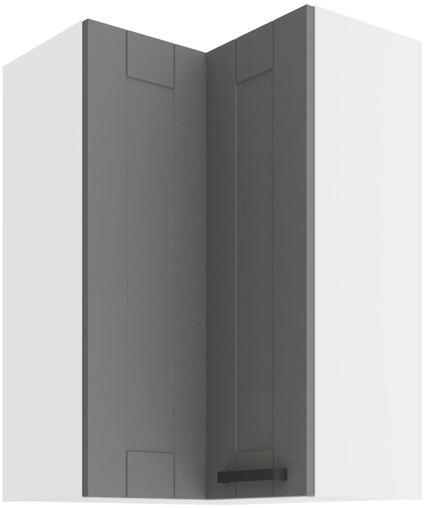 Horná rohová kuchynská skrinka Lucid 60x60 GN-90 2F (90°) (korpus: biela + front: mdf dustgrey). Vlastná spoľahlivá doprava až k Vám domov. 1134730