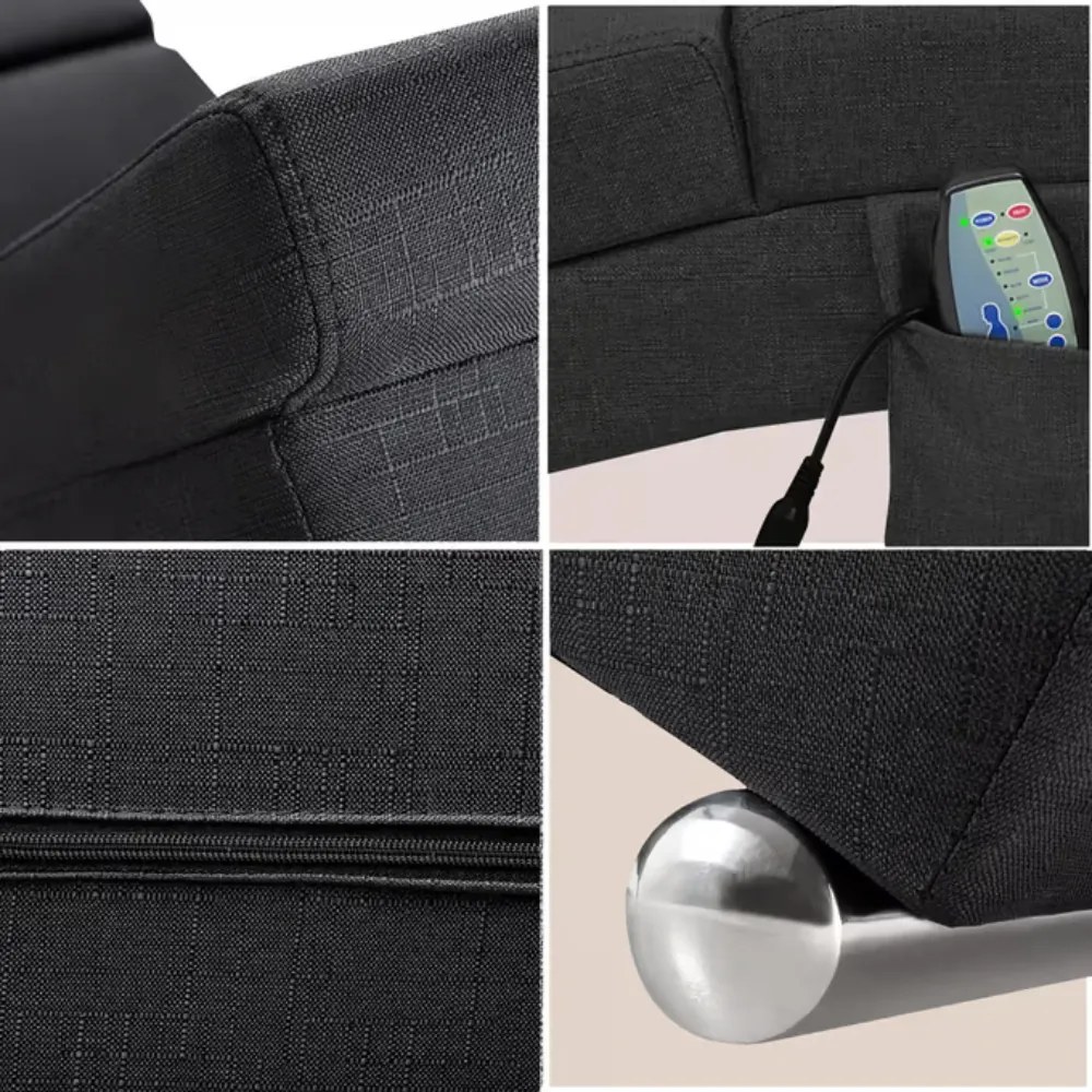 Casaria Leňoška LONDON s masážnou a vyhrievacou funkciou, 186x55x89 cm, antracitová