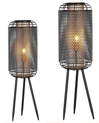 Čierno medená stojacia lampa industry