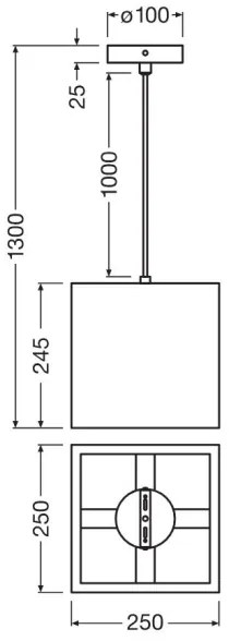 Ledvance - Luster na lanku DECOR CARDBOARD 1xE27/15W/230V 25x25 cm