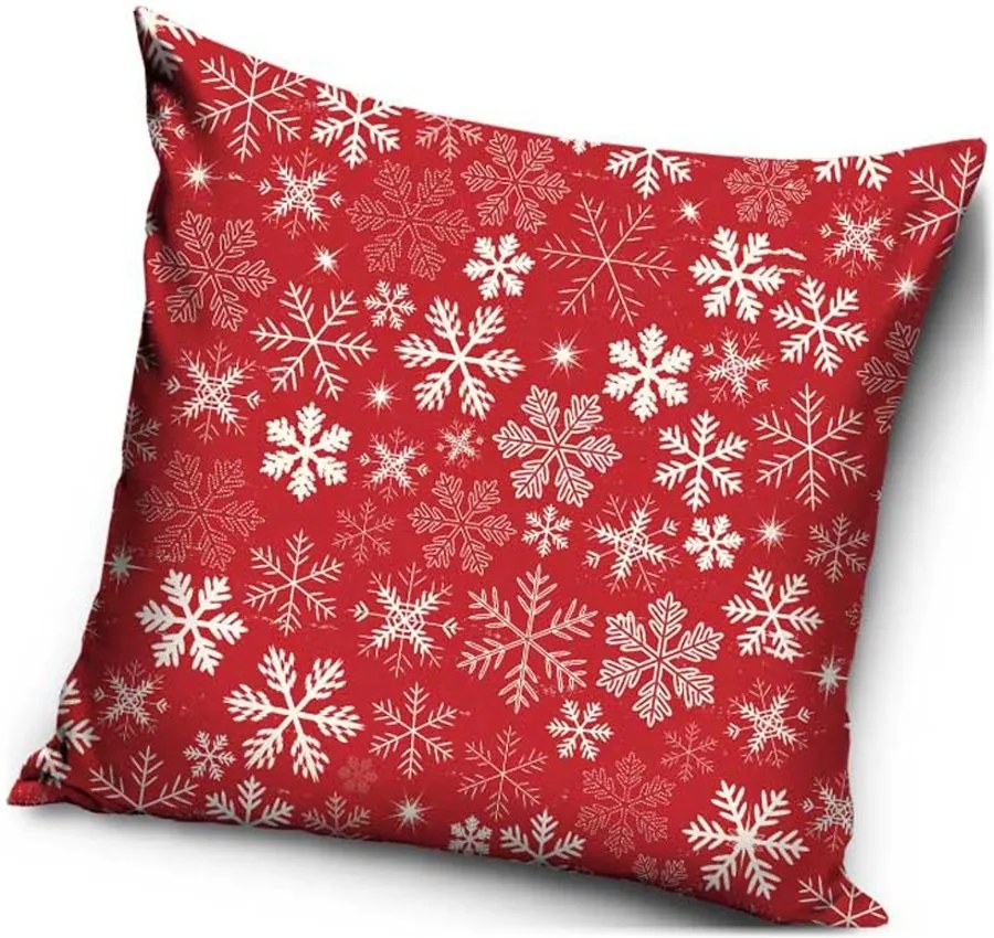 Vianočný vankúš - motív Biele vločky - 40 x 40 cm