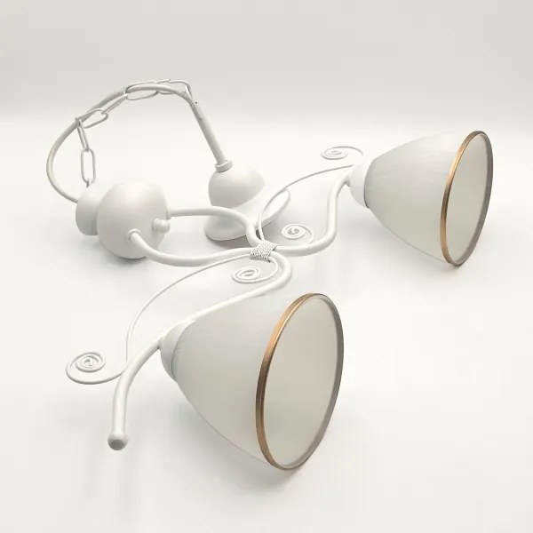 Luster na reťazi RETRO 2xE27/60W/230V matná biela