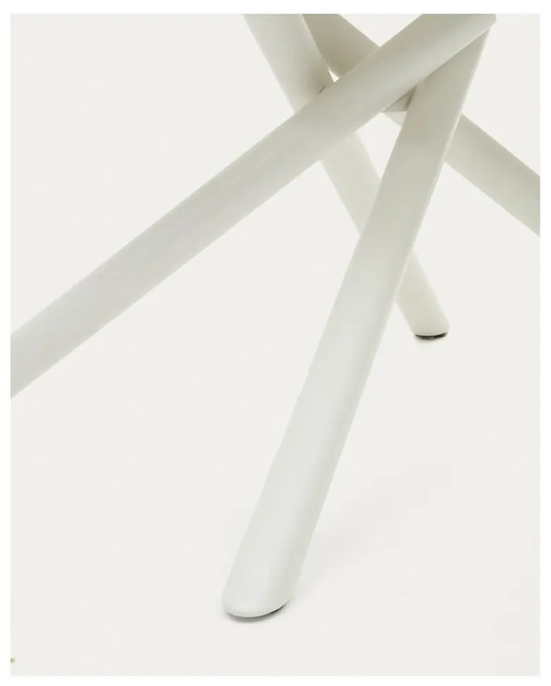 Biely rozkladací jedálenský stôl so sklenenou doskou 100x130 cm Yodalia – Kave Home