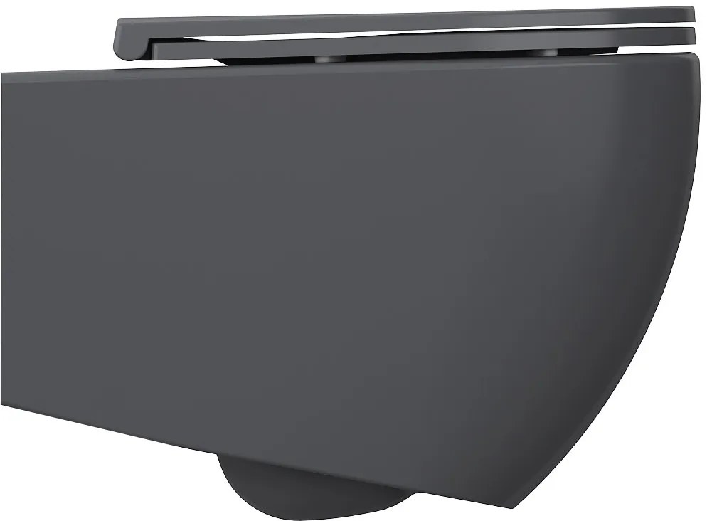 Isvea Isvea, INFINITY závesná WC misa, Rimless, 36,5x53cm, antracit, 10NF02004-2C