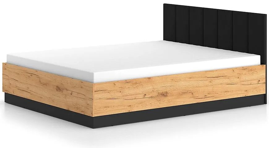 Posteľ s výklopným mechanizmom Urso 1401 dub Craft zlatý/čierna