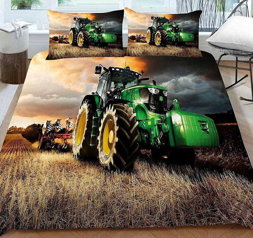 3D Obliečky Traktor Bavlna 70x90 140x200 cm