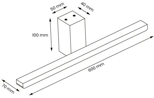 LED Kúpeľňové osvetlenie zrkadla ARTEMIS LED/13,8W/230V 4000K 60 cm IP44 čierna