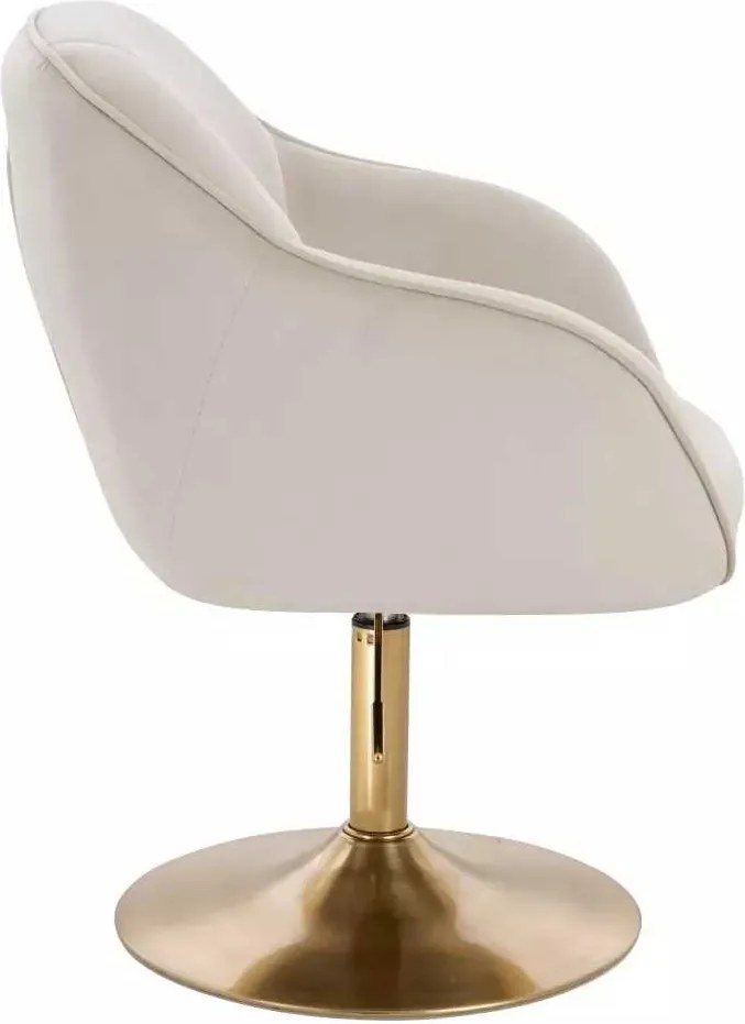 LuxuryForm DESIGN Stolička AVOLA VELUR na zlatom tanieri - krémová