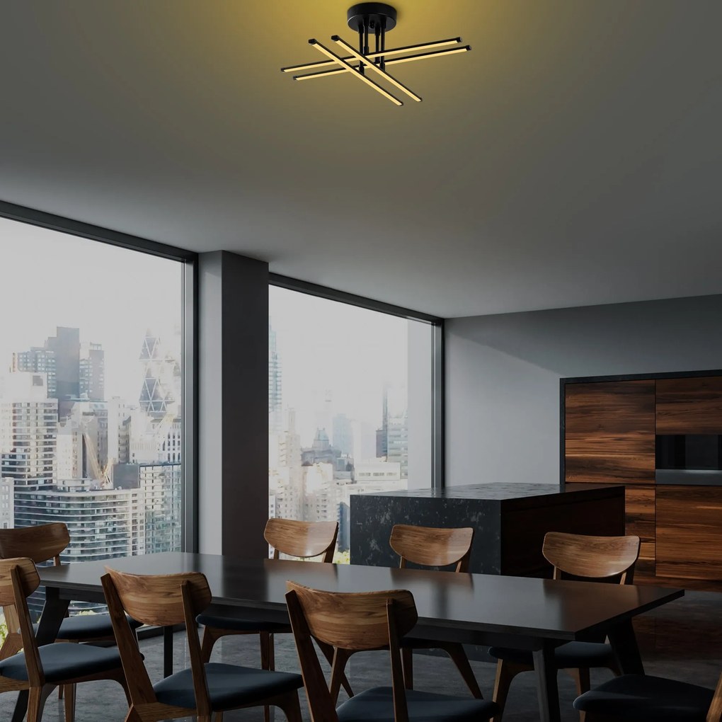 Stropné LED svietidlo EXHAUST čierne