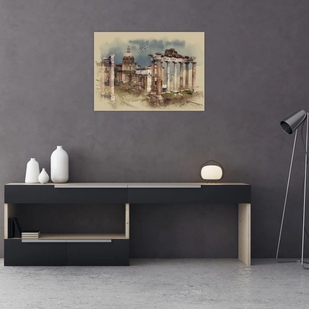 Sklenený obraz - Forum Romanum, Rím, Taliansko (70x50 cm)