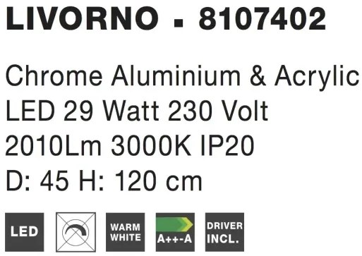 LED luster Livorno 45 Chrome