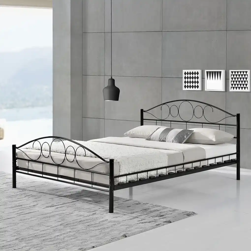 Kovová posteľ ,,Toskánsko" 180 x 200 cm - čierna | BIANO