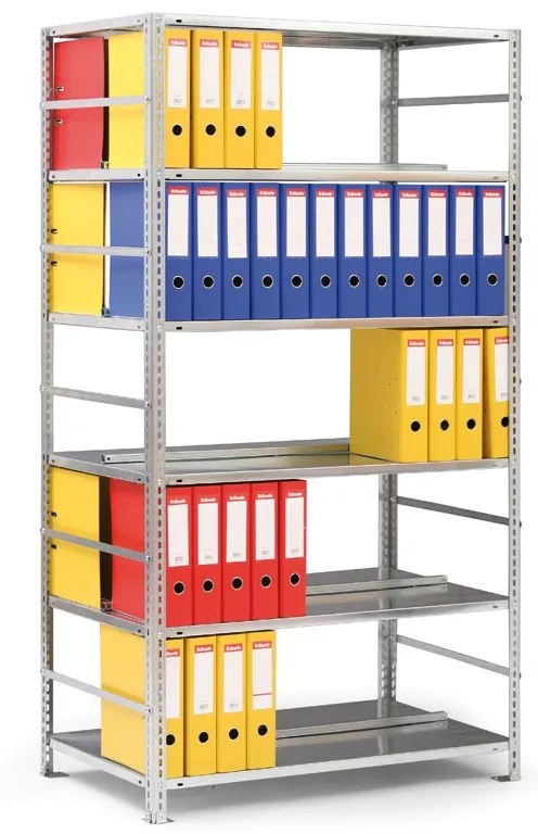 Regál na zakladače COMPACT, 2200 x 1000 x 600 mm, sivý, základný