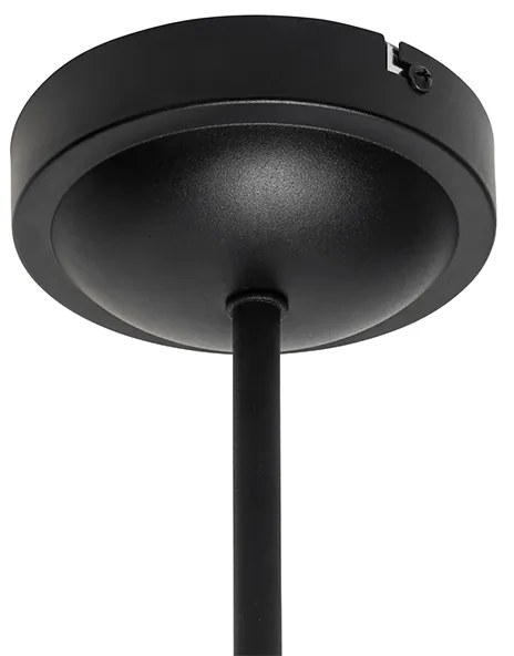 Klasické stropné svietidlo čierne so zlatým tienidlom 3-žiarovkové - Nona